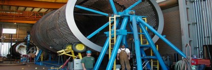 on-site machining of screening drum